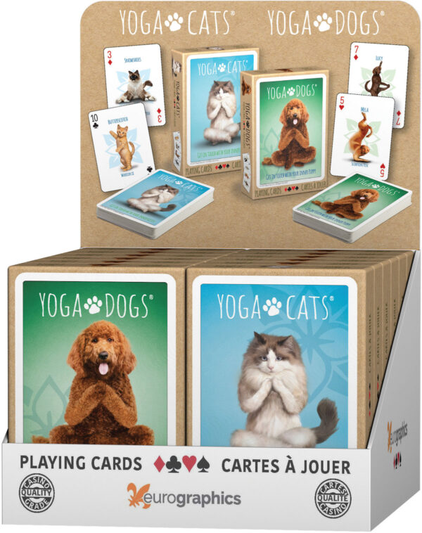 Chats et chiens de yoga 54 cartes à jouer Luxury Playing Cards Poker Cards yoga cards