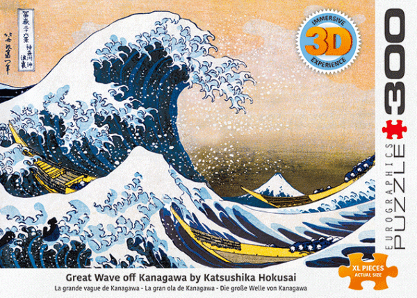 Grande vague au large de Kanagawa Lenticulaire 3D 300-pièces Puzzle