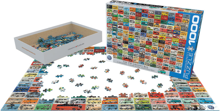 L'autobus VW Groovy, Puzzle 1000 pièces Puzzles pour adultes casse tête Jigsaw puzzle jeu de société puzzle jeu jouets