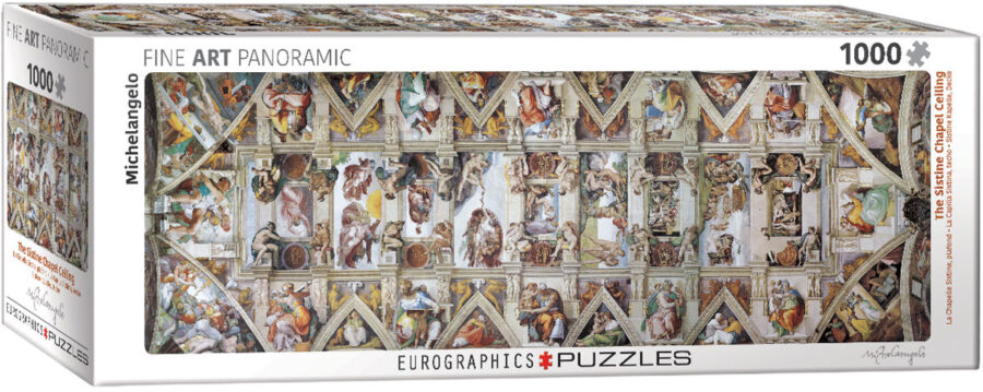 Le plafond de la chapelle Sixtine,Puzzle 1000 pièces Panoramique Puzzles pour adultes casse tête Jigsaw puzzle jeu de société puzzle jeu jouets