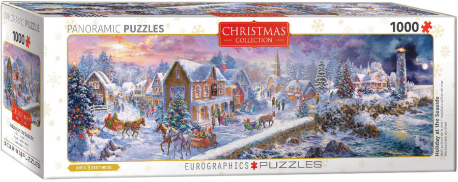 Noël au bord de la mer, Puzzle 1000 pièces Panoramique Puzzles pour adultes casse tête Jigsaw puzzle jeu de société puzzle jeu jouets