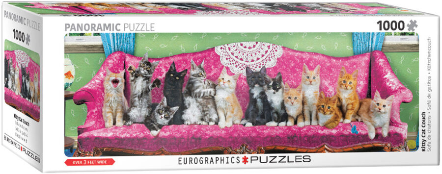 Canapé chat Kitty, puzzle 1000 pièces panoramique Puzzles pour adultes casse tête Jigsaw puzzle jeu de société puzzle jeu jouets