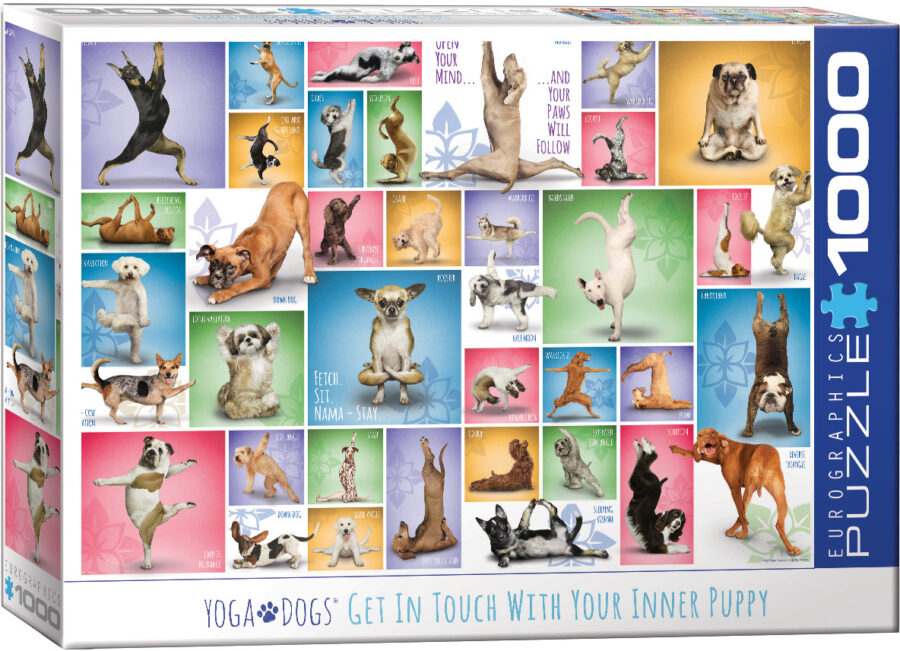 Chiens de yoga, Puzzle 1000 pièces Puzzles pour adultes casse tête Jigsaw puzzle jeu de société puzzle jeu jouets