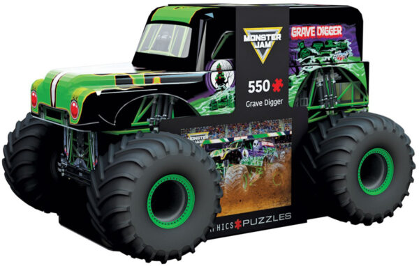 Puzzle 3D Monster Jam - Grave Digger 550 Pièces en Forme de Camion (Boîte métallique)
